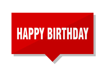 happy birthday red tag