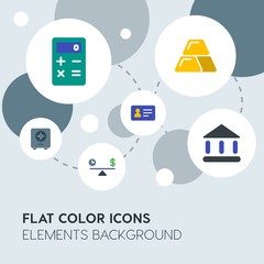 business, industry, charts flat vector icons and elements background with circle bubbles networks.Multipurpose use on websites, presentations, brochures and more