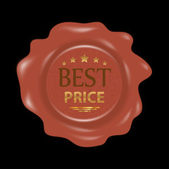 Wax stamp. Rubber seal stamp with badges Best price. Vector