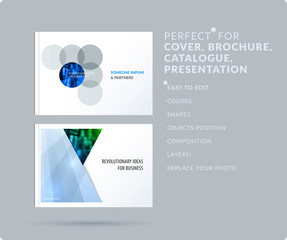 Smooth design presentation template with colourful round shapes. Partnership collaboration