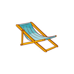 Pool, beach lounger sketch icon. Summer holiday travelling and vacation symbol. Advertising banner, poster design element. Isolated vector illustration