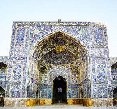 Portal of traditional Jameh mosque of isfahan - Iran