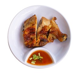 chicken food isolated on white