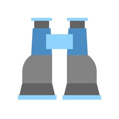 Simple binoculars icon in flat design vector
