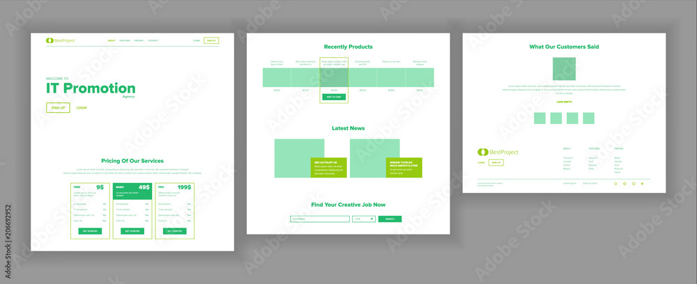 Sticker web page design vector. website business screen. internet traffic. landing template. business succes