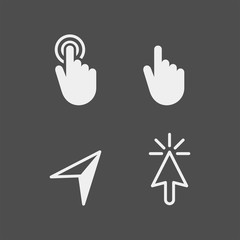 Obraz premium Click here flat vector icons set