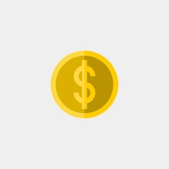 Coin flat vector icon. Money flat vector icon. Dollar flat vector icon