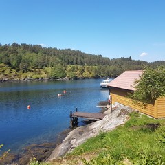 Hindenes Fjord Norway Boat House Summer