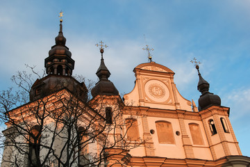Church of Saint Michael the Archangel (Sv. Arkangelo Mykolo baznycia)  in Vilnius Lithuania at golden hour