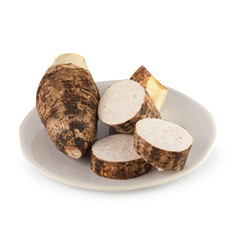 Group of Taro Root Isolated on White Background