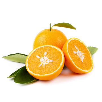 Fresh orange isolated on a white background