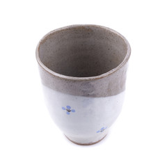 Ceramic black cup isolated on a white background