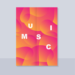 Abstract music poster. With abstract shape and alphabet. Futuristic abstract fluid shape. Summer party poster template.