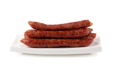 Chinese sausage for cook isolated on a white background