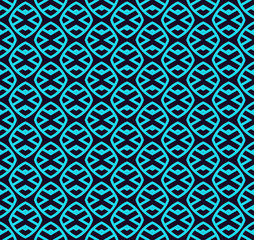 Seamless geometric lines ornament pattern, linear pattern with thin elegant blue color ornamental wallpaper.