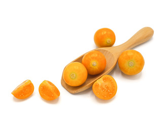 Fresh cape goosebery, physalis, on white background