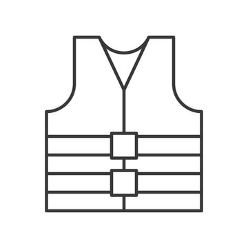 Life Vest Outline Icon On White Background