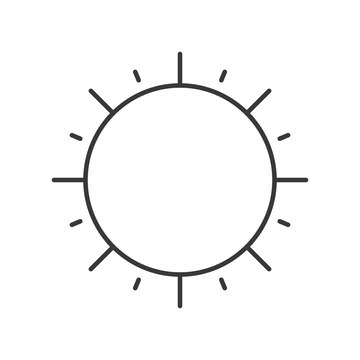 Sun outline icon on white background