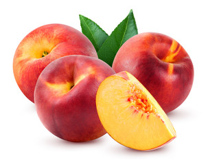 peach fruits Isolated