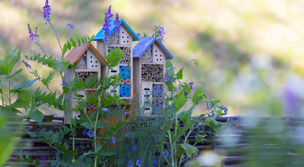 Special house for useful garden insects, built of natural materials. Creates natural conditions for...
