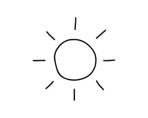 sun icon design illustration,hand drawn style design, designed for web and app