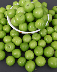 first season of the season, green sour plums,

