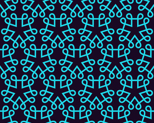 Seamless pattern. Ornament of lines and curls. Linear abstract background.