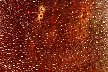 liquid droplets on a transparent surface