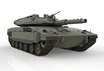 Fototapeta na wymiar Military Tank isolated on white background
