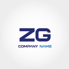 Initial Letter ZG Logo Template Design Vector