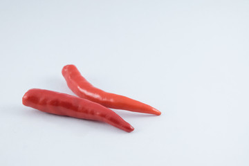 Red chilli isolated on white background