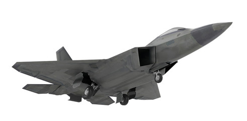 Fototapeta na wymiar Fighter aircraft isolated on white background