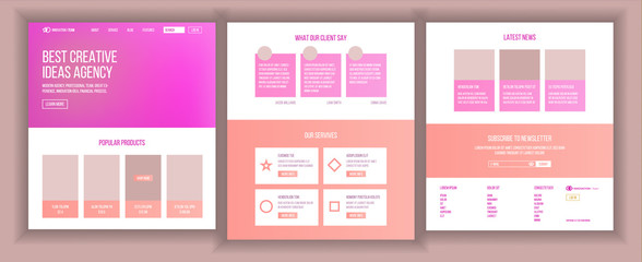 Main Web Page Design Vector. Website Business Style. Landing Template. Abstract Project Cover. Idea Structure. Introduction Team. Innovation Cyberspace. Illustration