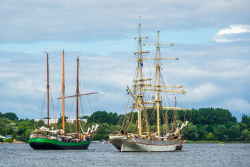 Segelschiffe auf der Hansesail in Rostock