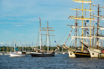 Segelschiffe auf der Hansesail in Rostock