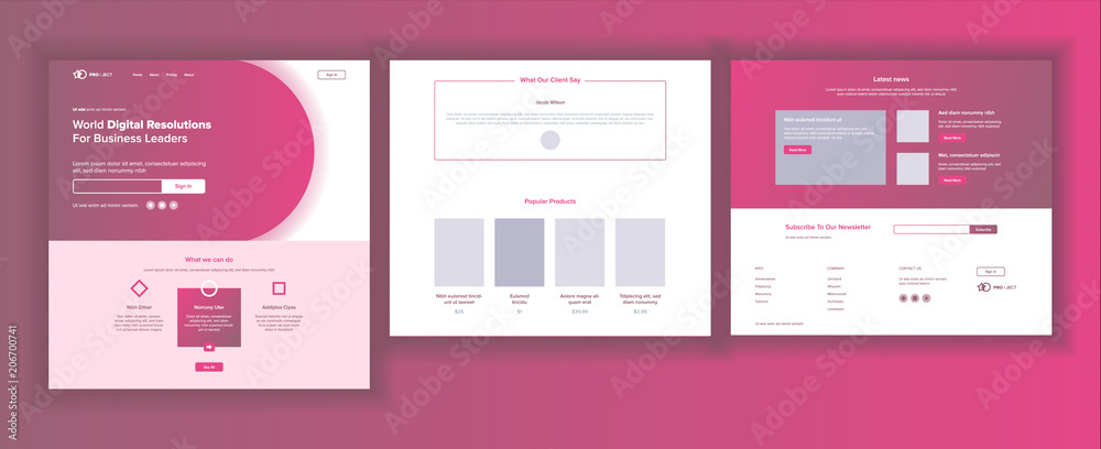 Wall mural website template vector. page business technology. landing web page. creative modern layout. payment
