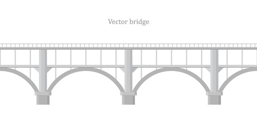 Vector bridge on white background.