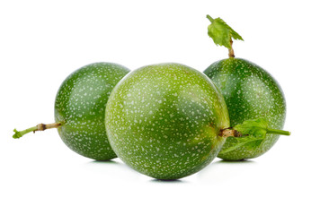 Passion fruit raw isolated on white background.