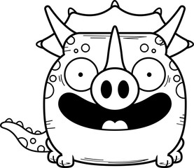 Cartoon Triceratops Smiling