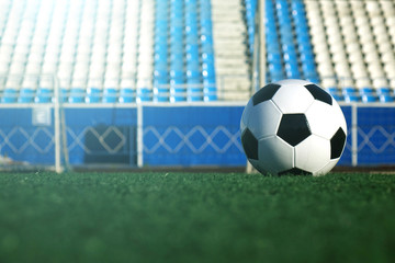 Football on a green field