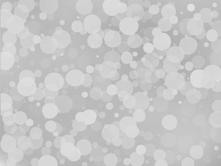 Gray-white gradient background with bokeh effect. Abstract blurred pattern. Overlapping transparent bubbles Vector illustration