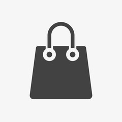 Shopping bag icon, business icon. Glyph, Solid style