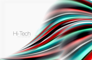 Rainbow color waves, vector blurred abstract background