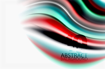 Rainbow color waves, vector blurred abstract background