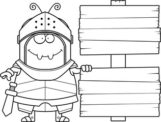 Cartoon Ant Knight Sign