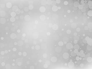 Gray-white gradient background with bokeh effect. Abstract blurred pattern. Overlapping transparent bubbles Vector illustration