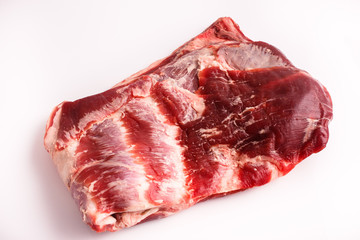 fresh lamb meat on a white background