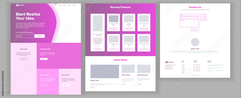 Wall mural main web page design vector. website business style. landing template. abstract project cover. idea 