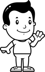 Obraz premium Cartoon Boy Waving