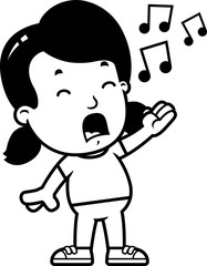 Cartoon Girl Singing